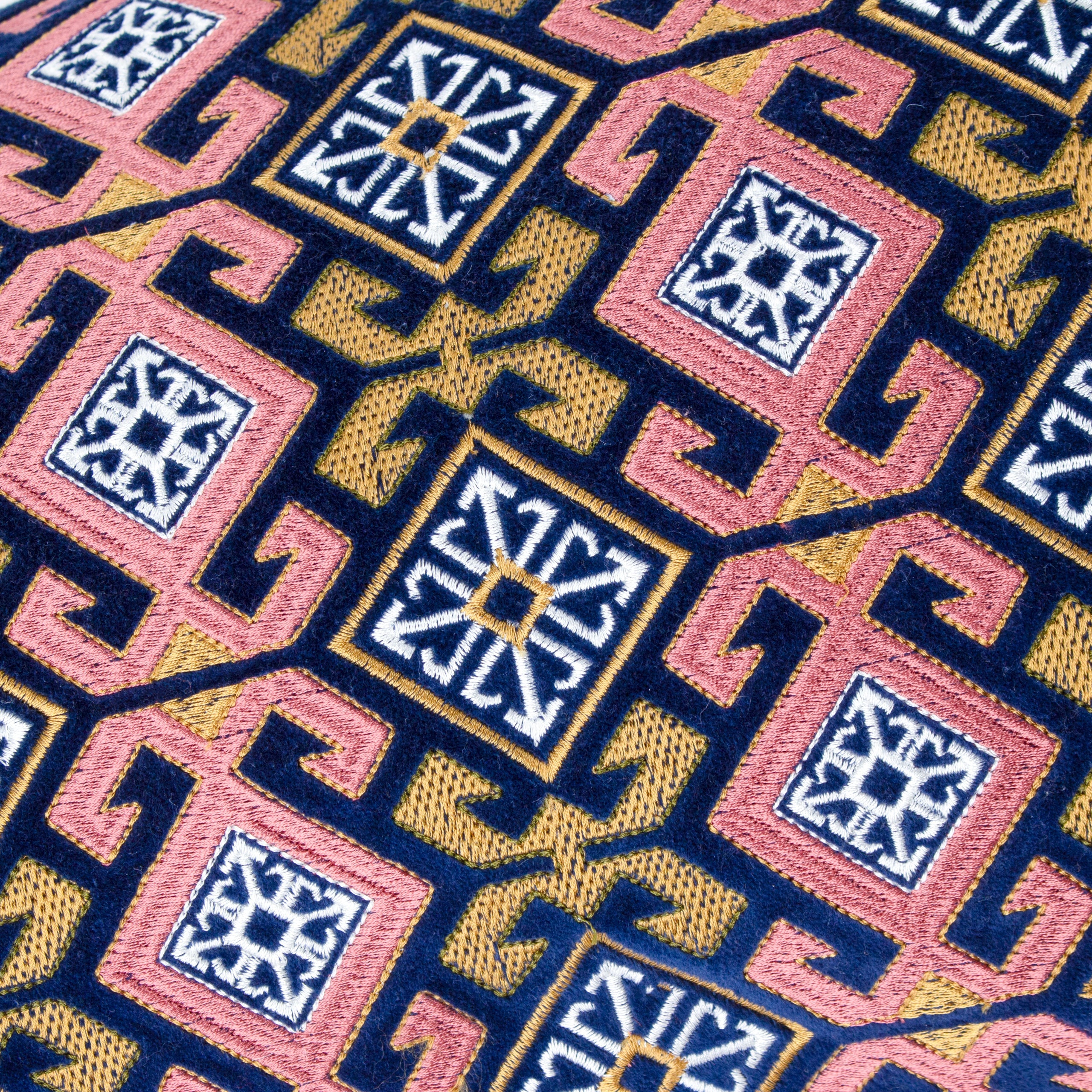 Laurel Embroidered Velvet Cushion