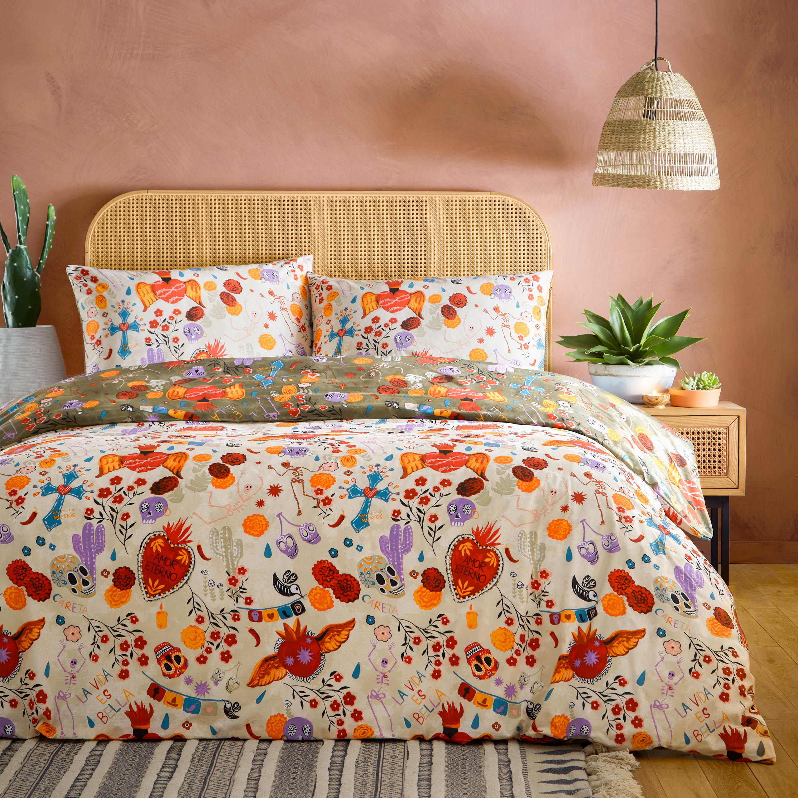 La Vida Festive Reversible Duvet Cover Set
