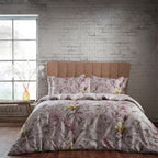Lavish Floral Printed Piped Cotton Sateen Duvet Cover Set