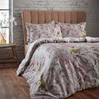 Lavish Floral Printed Piped Cotton Sateen Duvet Cover Set