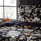 Lavish Floral Printed Piped Cotton Sateen Duvet Cover Set