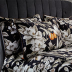 Lavish Floral Printed Piped Cotton Sateen Pillowcase Pair