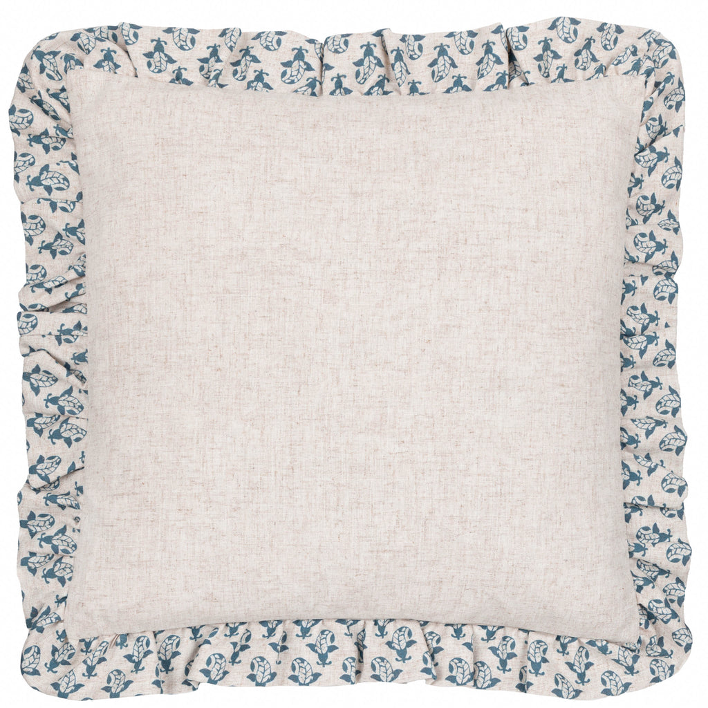 Lulah Block Printed Ruffle Cushion