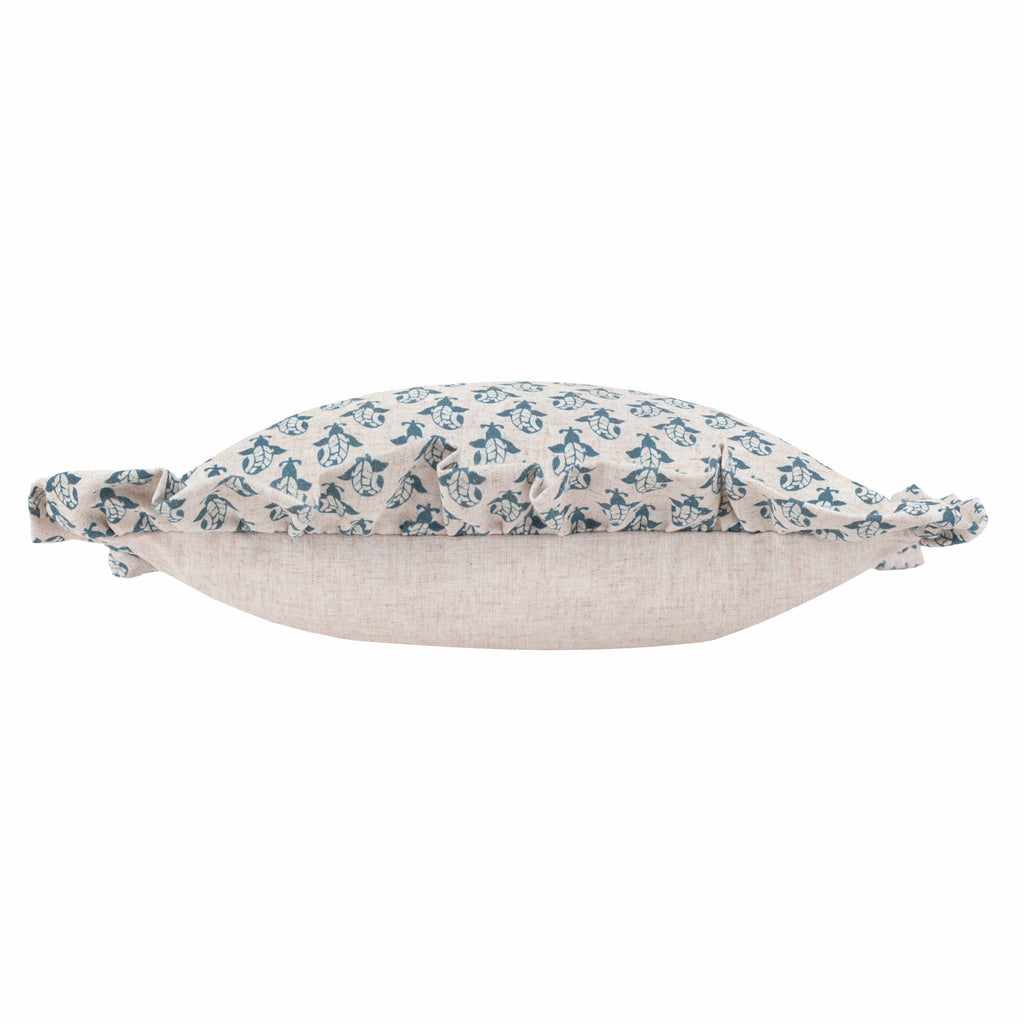 Lulah Block Printed Ruffle Cushion