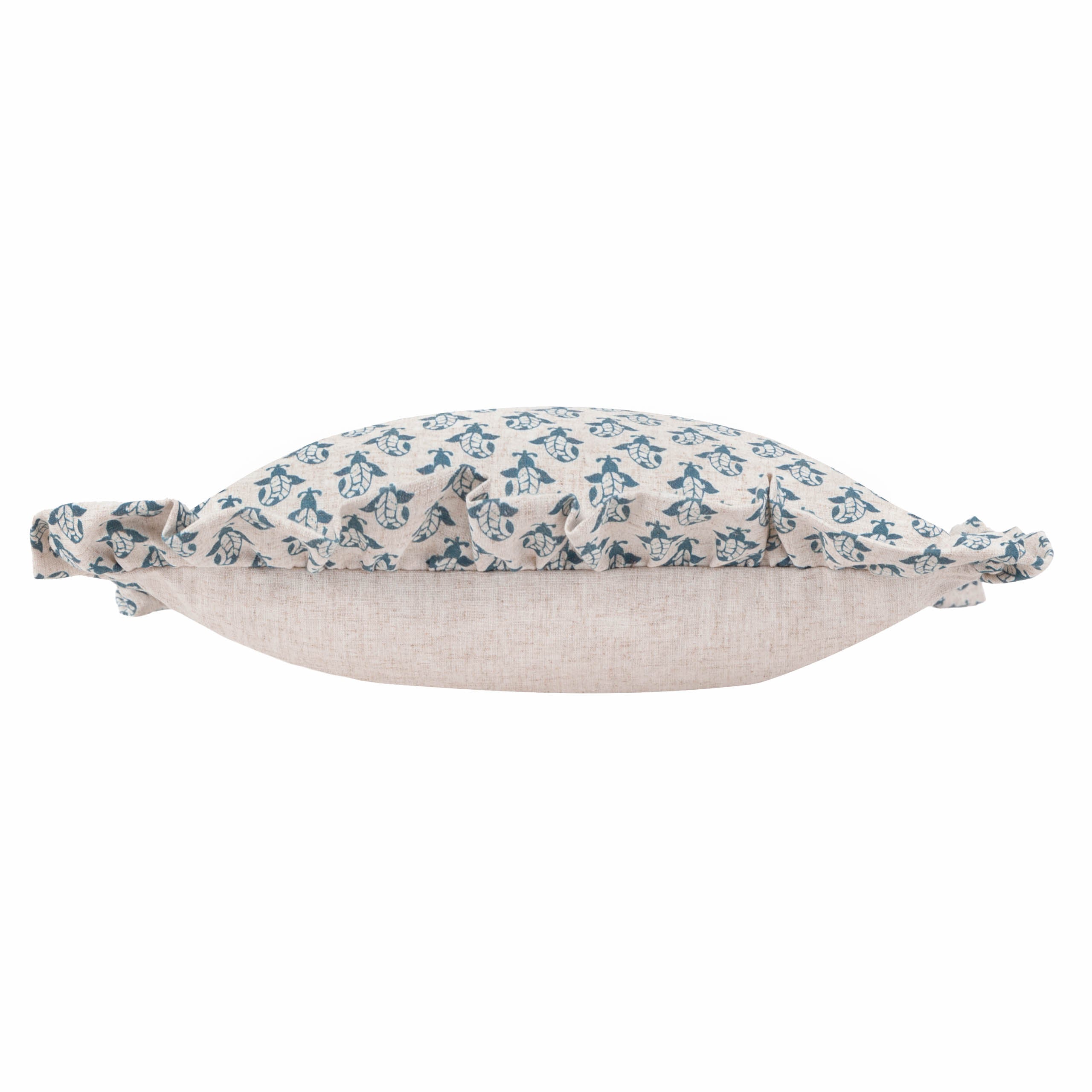 Lulah Block Printed Ruffle Cushion