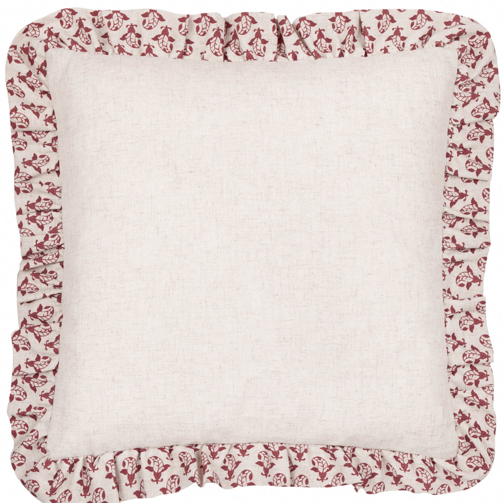 Lulah Block Printed Ruffle Cushion