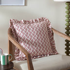 Lulah Block Printed Ruffle Cushion