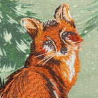 Lodge Wood Fox Embroidered Cushion