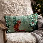 Lodge Wood Fox Embroidered Cushion