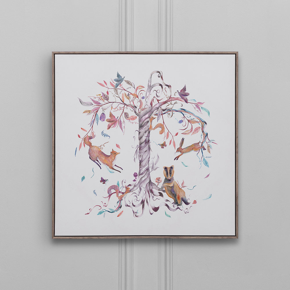 Leaping Into the Fauna Framed Canvas