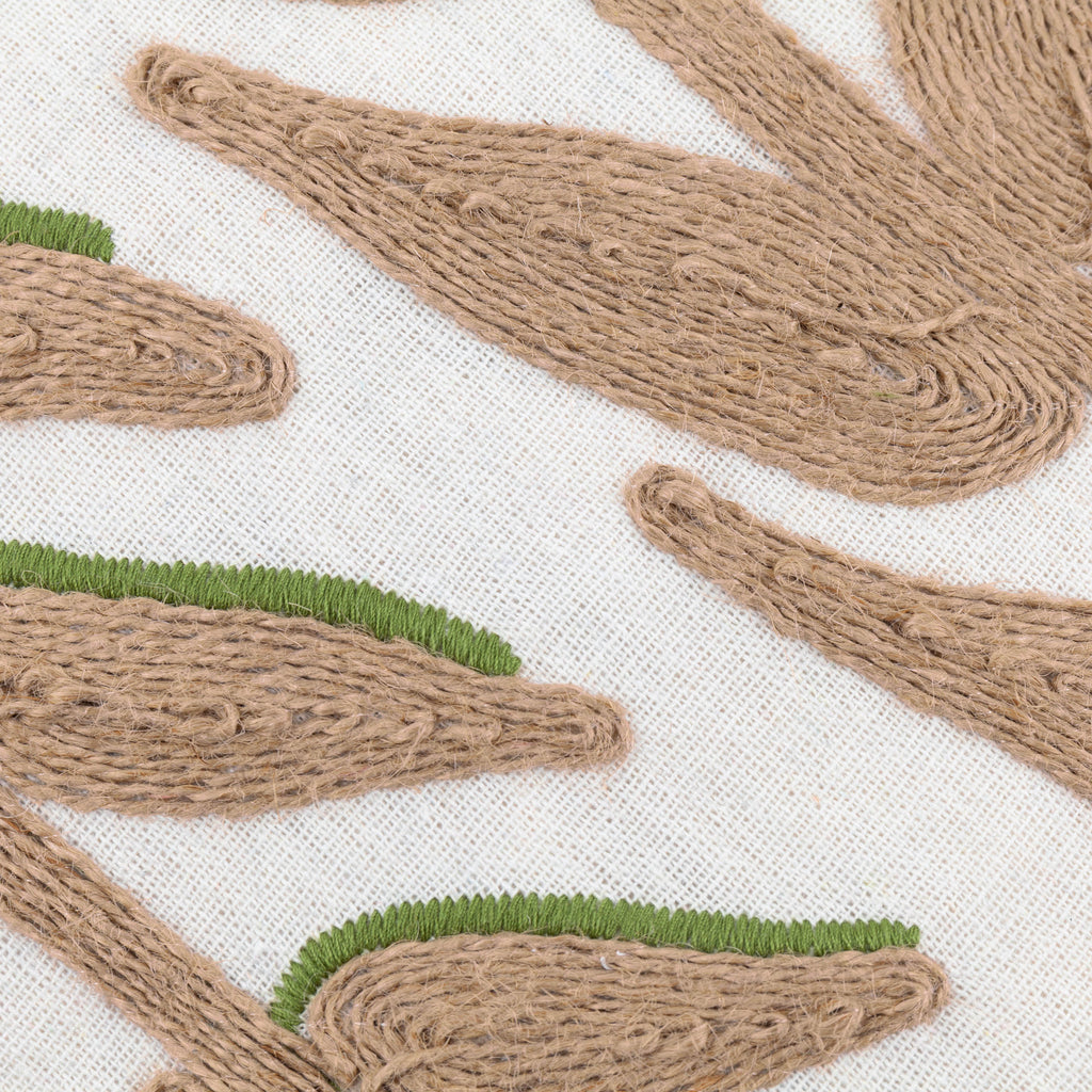 Leaves Embroidered Cushion