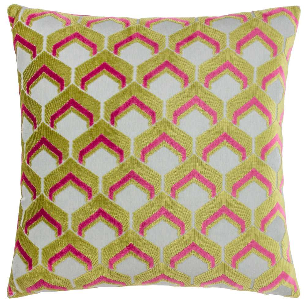 Ledbury Cushion Lime/Pink