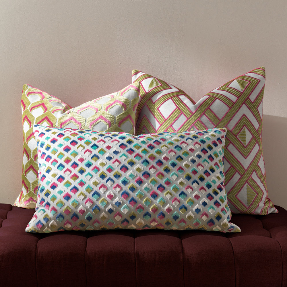 Ledbury Cushion Lime/Pink