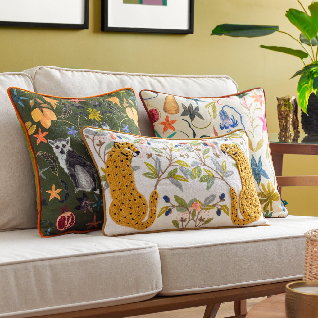 Lemurs Piped Cushion