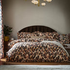 Leopard Printed Frill Trim Duvet Cover Set