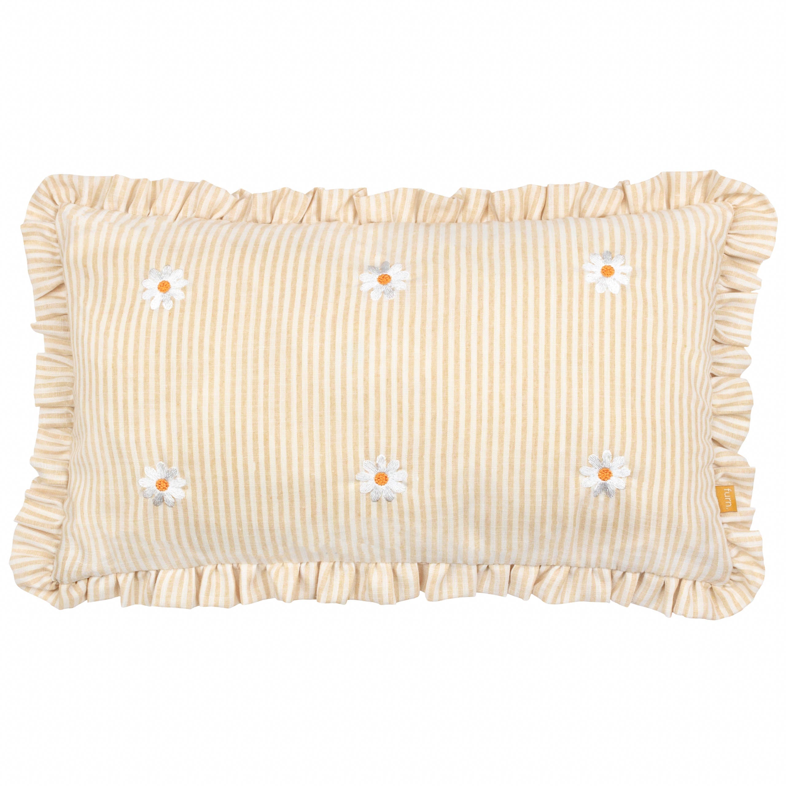 Les Fleurs Embroidered Ruffle Cushion