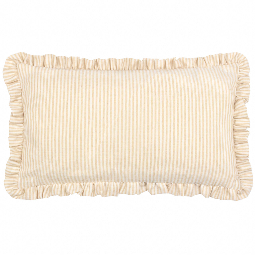 Les Fleurs Embroidered Ruffle Cushion