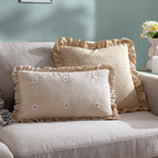 Les Fleurs Embroidered Ruffle Cushion