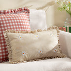 Les Fleurs Embroidered Ruffle Cushion