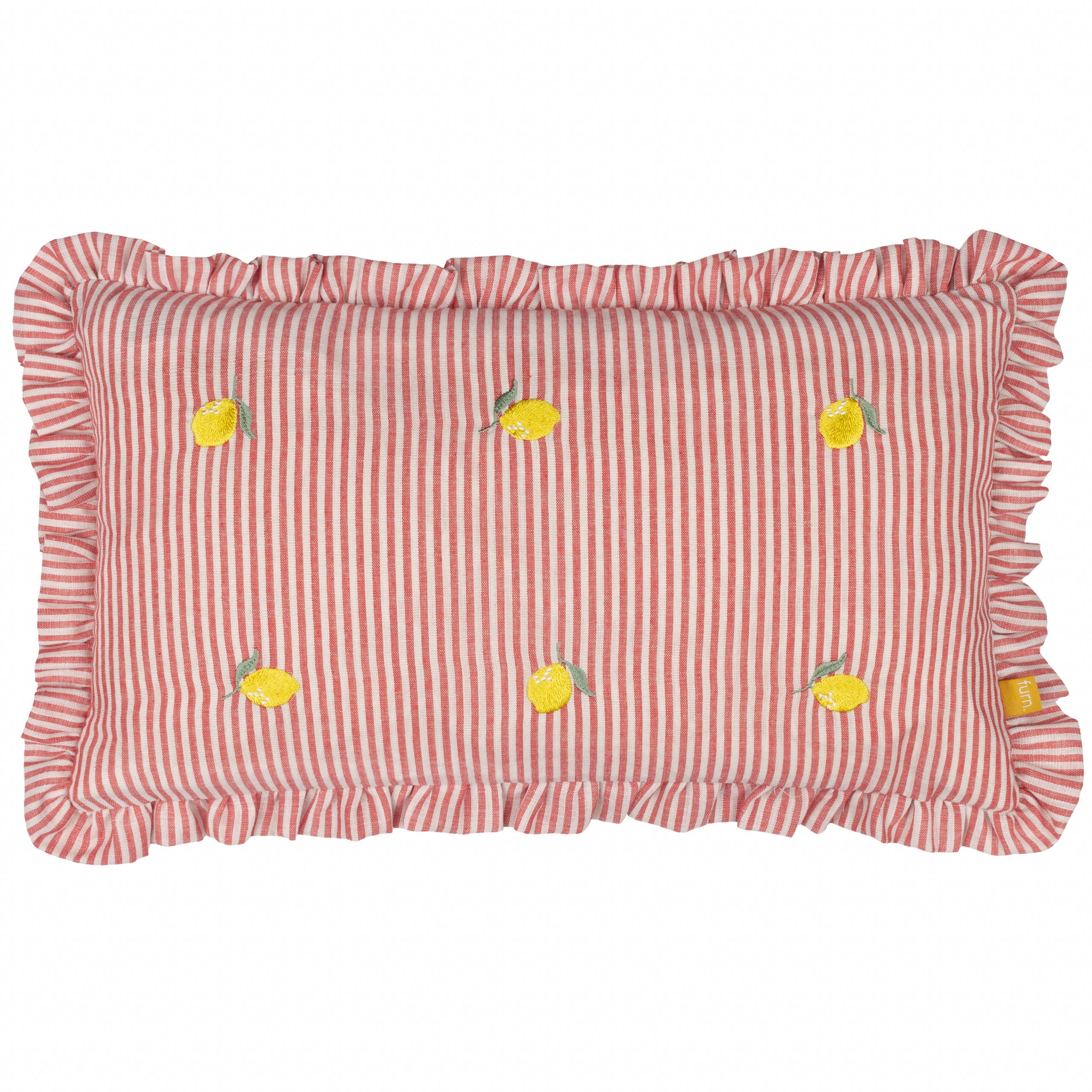 Les Fruites Embroidered Ruffle Cushion