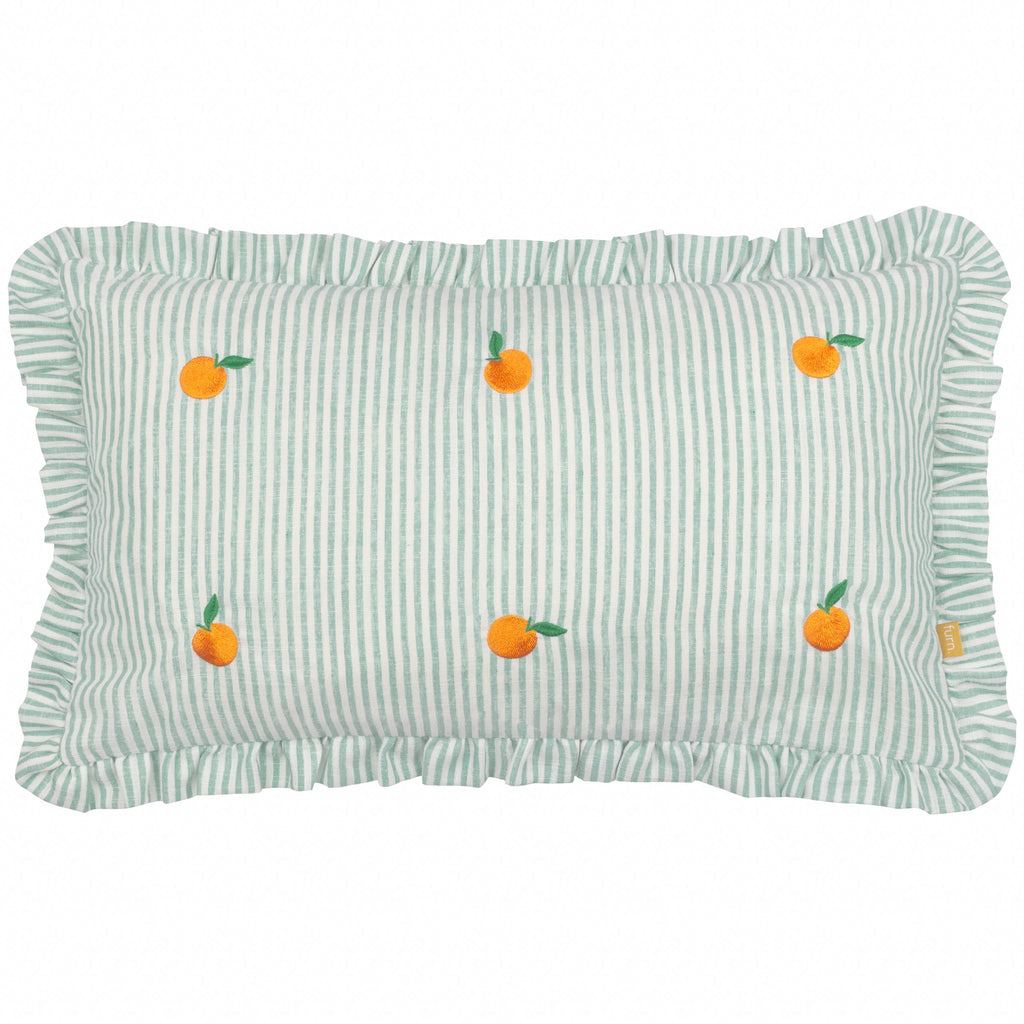 Les Fruites Embroidered Ruffle Cushion