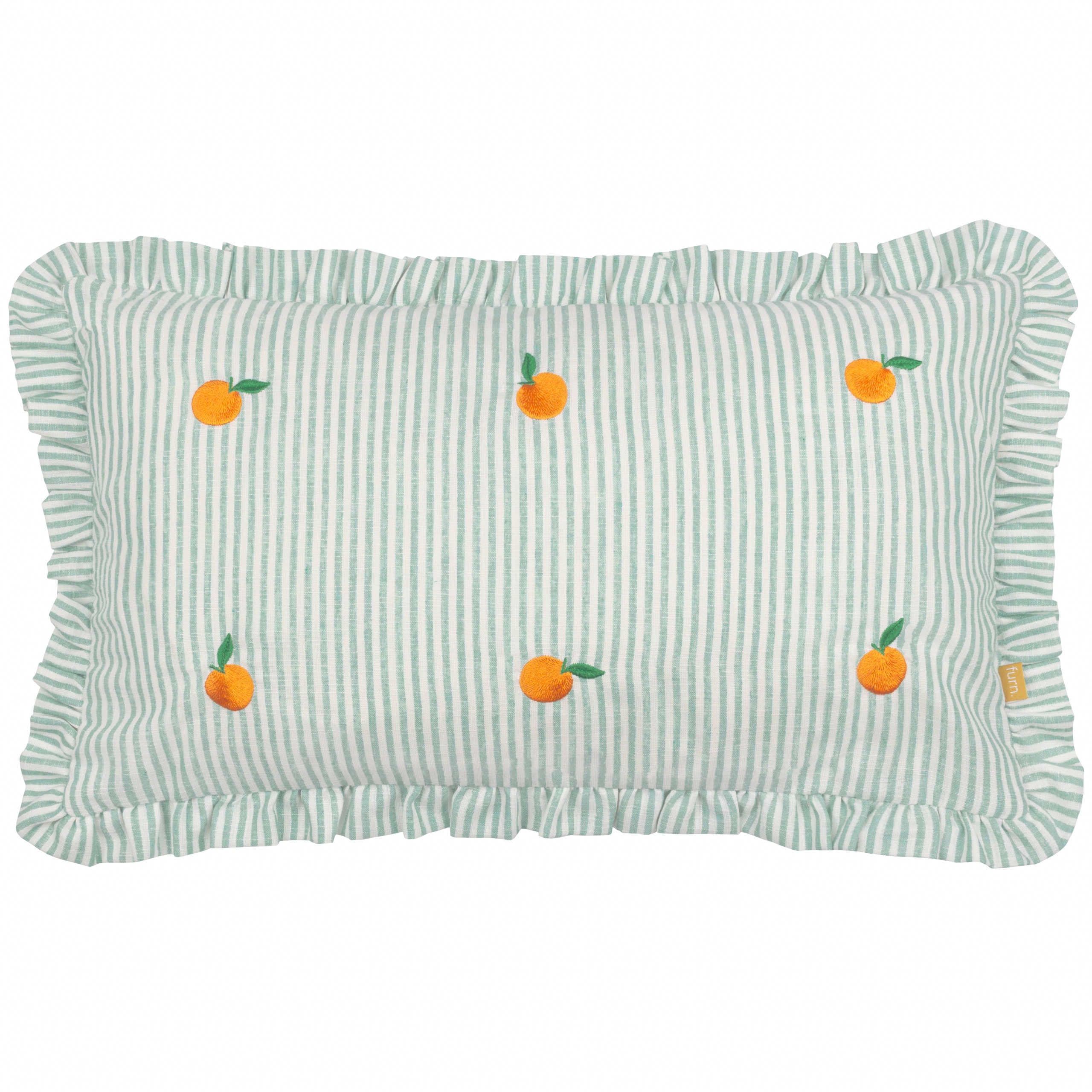 Les Fruites Embroidered Ruffle Cushion