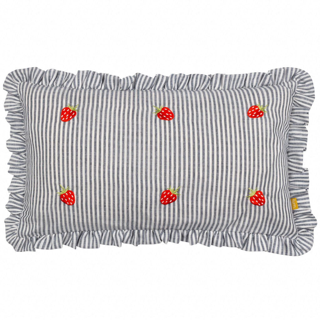 Les Fruites Embroidered Ruffle Cushion