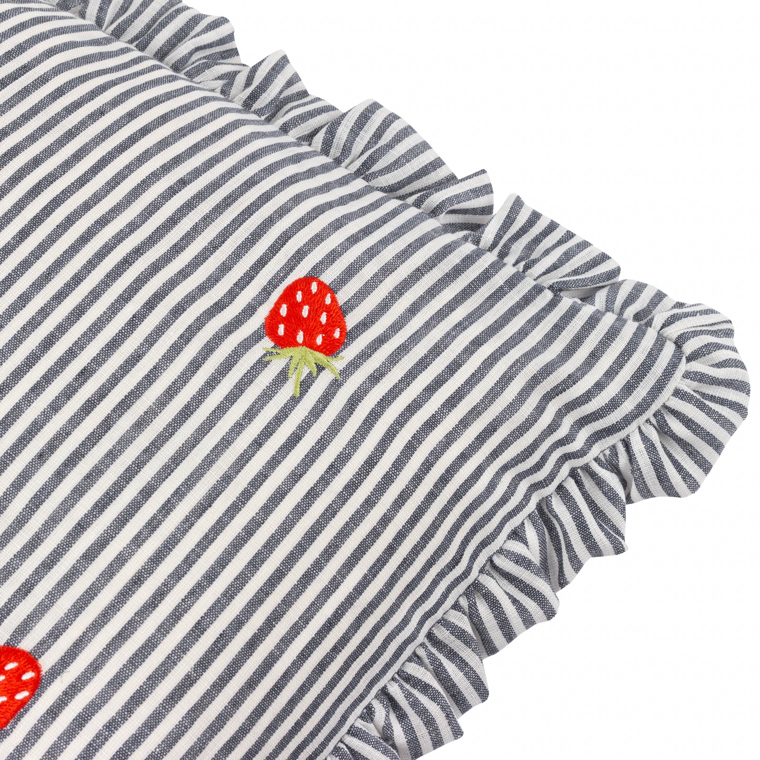 Les Fruites Embroidered Ruffle Cushion