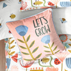 Let's Grow Piped Velvet Cushion