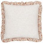 Linen Filigree Printed Ruffle Cushion