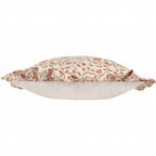 Linen Filigree Printed Ruffle Cushion
