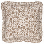 Linen Filigree Printed Ruffle Cushion
