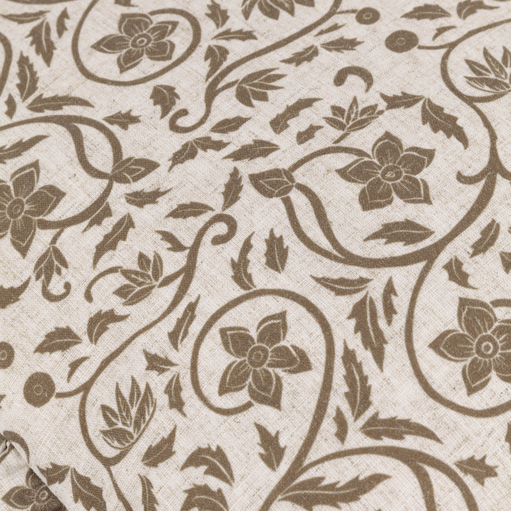 Linen Filigree Printed Ruffle Cushion