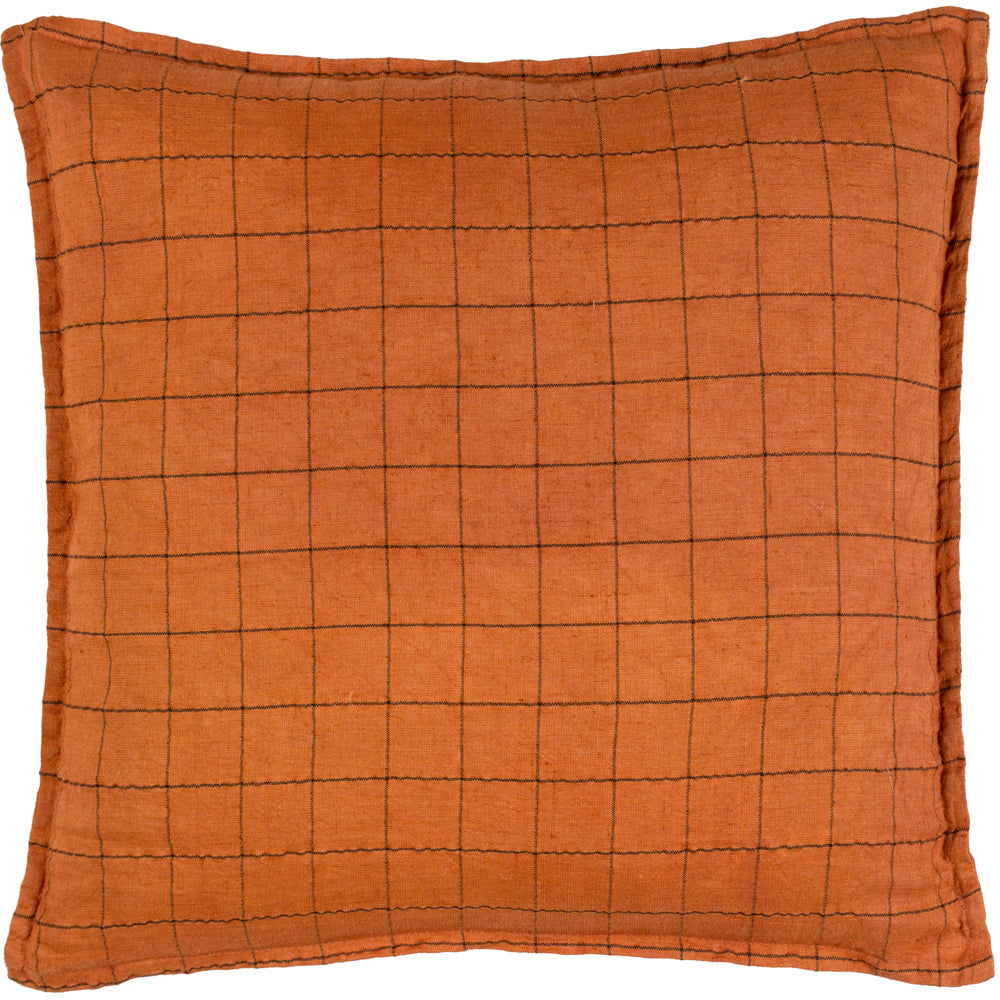 Linen Grid Check Cushion