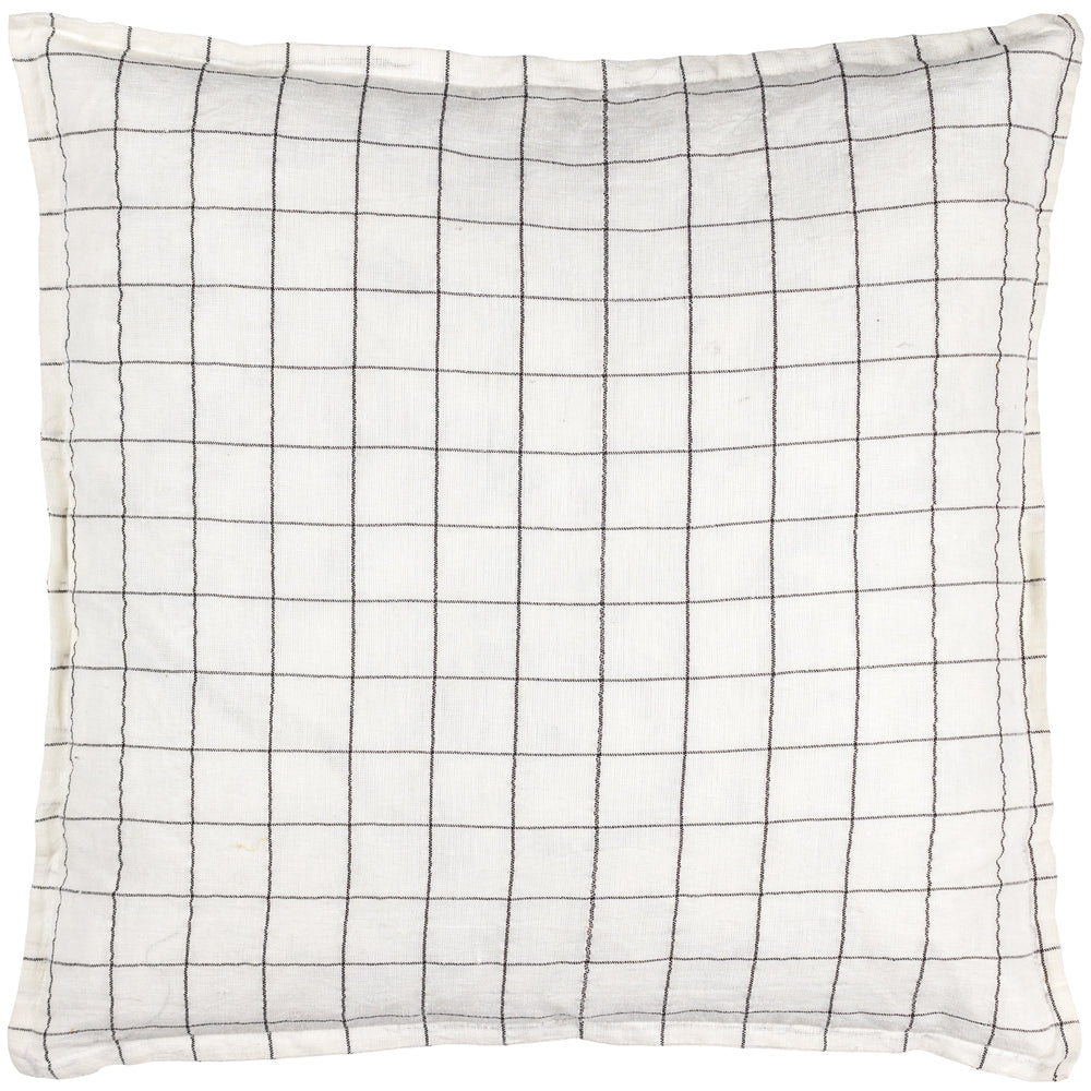 Linen Grid Check Cushion