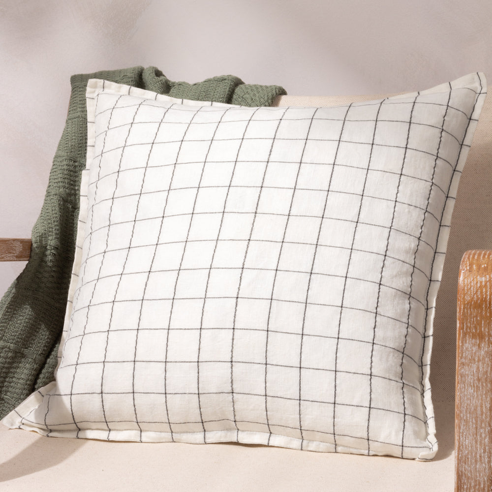 Linen Grid Check Cushion