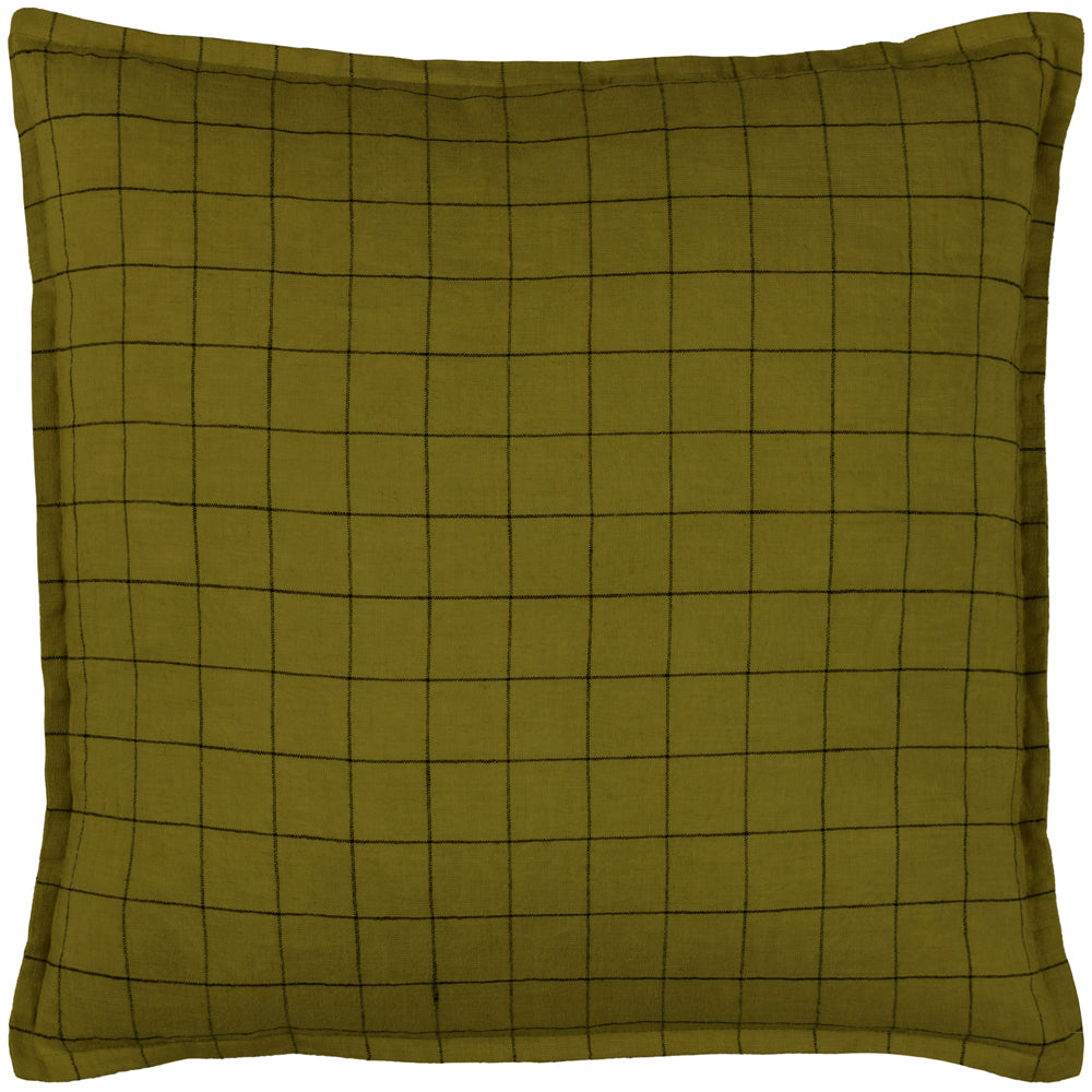 Linen Grid Check Cushion