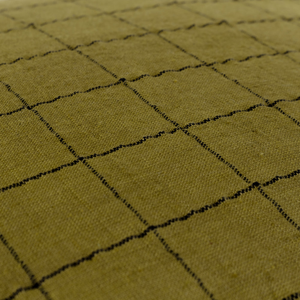 Linen Grid Check Cushion