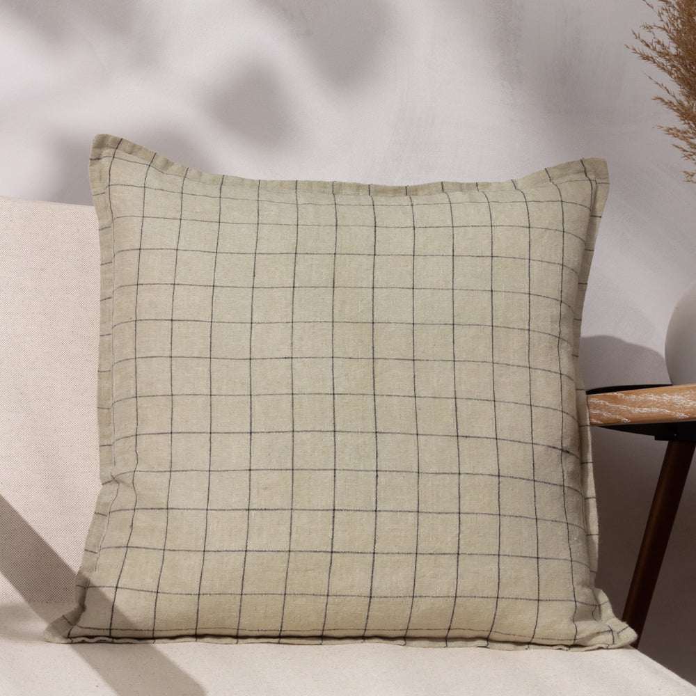 Linen Grid Check Cushion