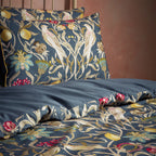 Songbird Traditional Floral Printed Piped Duvet Cover Set