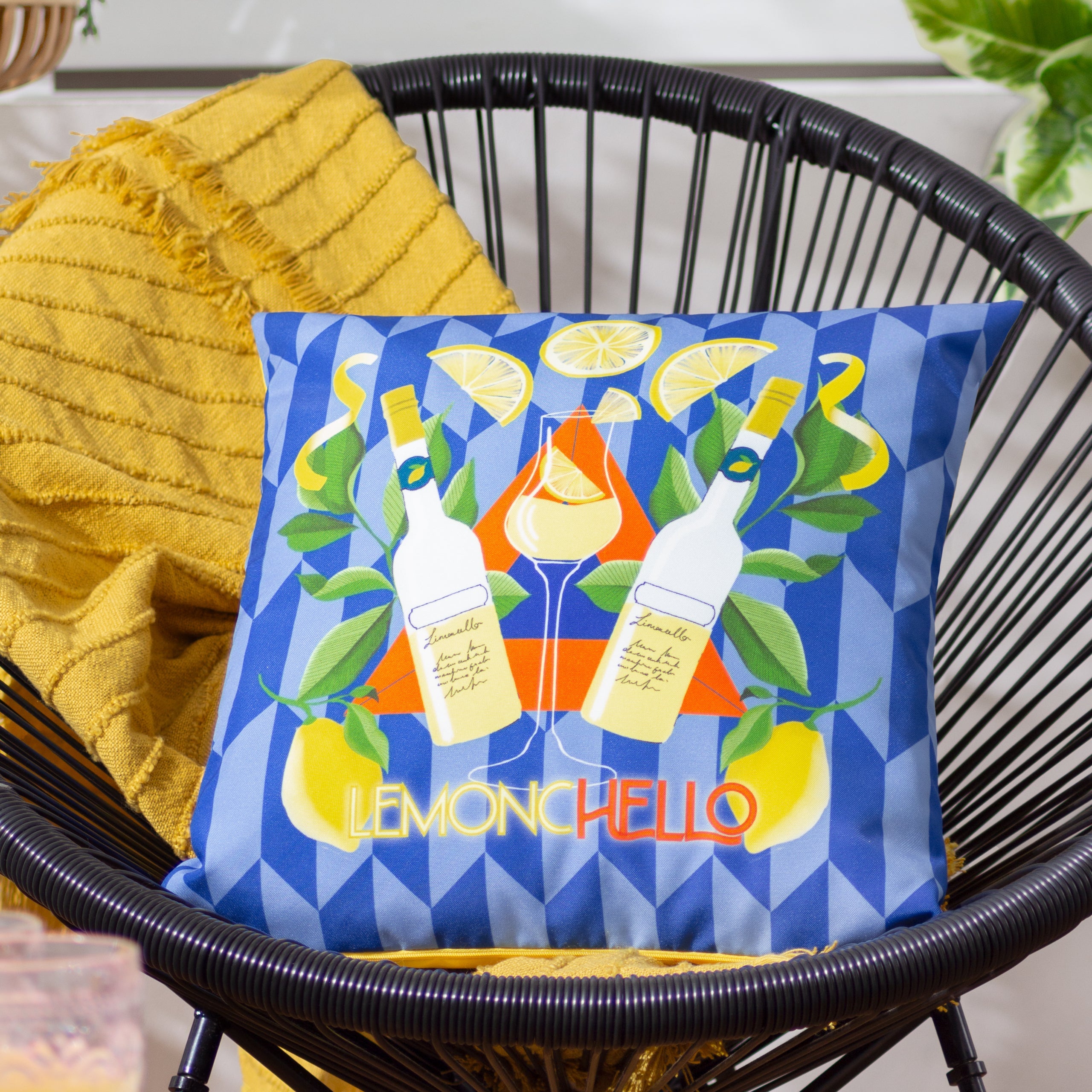 Limoncello Abstract Outdoor Cushion