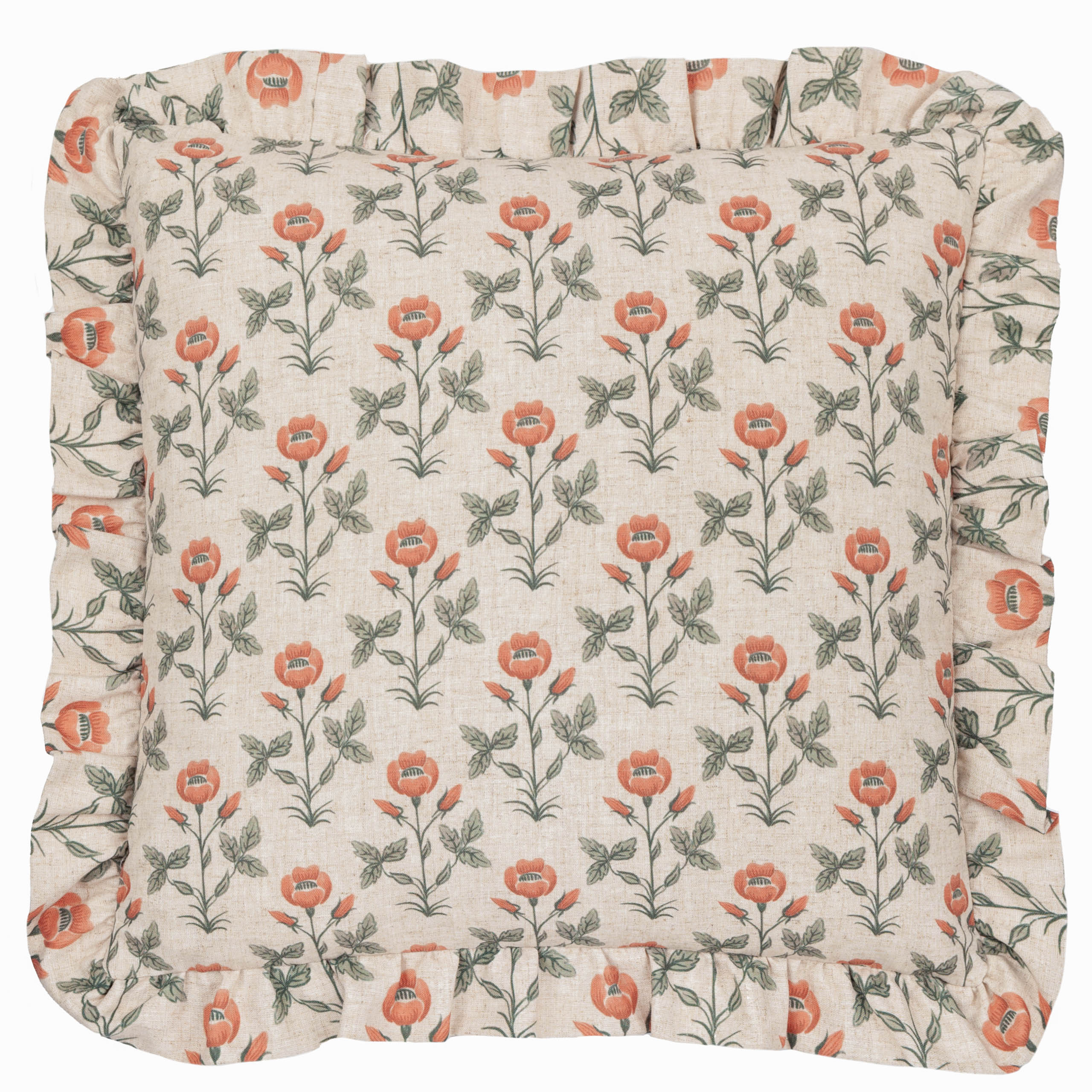 Linen Renee Printed Ruffle Cushion Multi