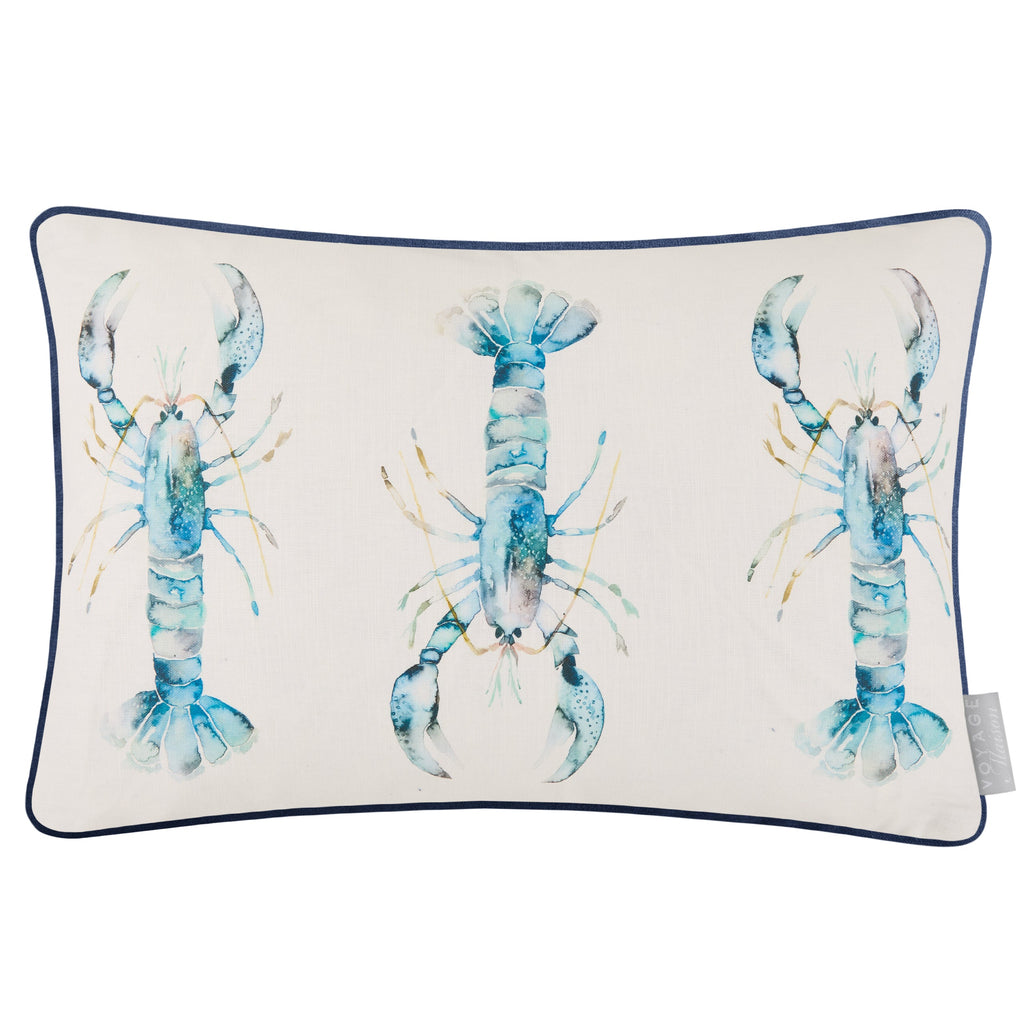 Lobster Printed Piped Cushion