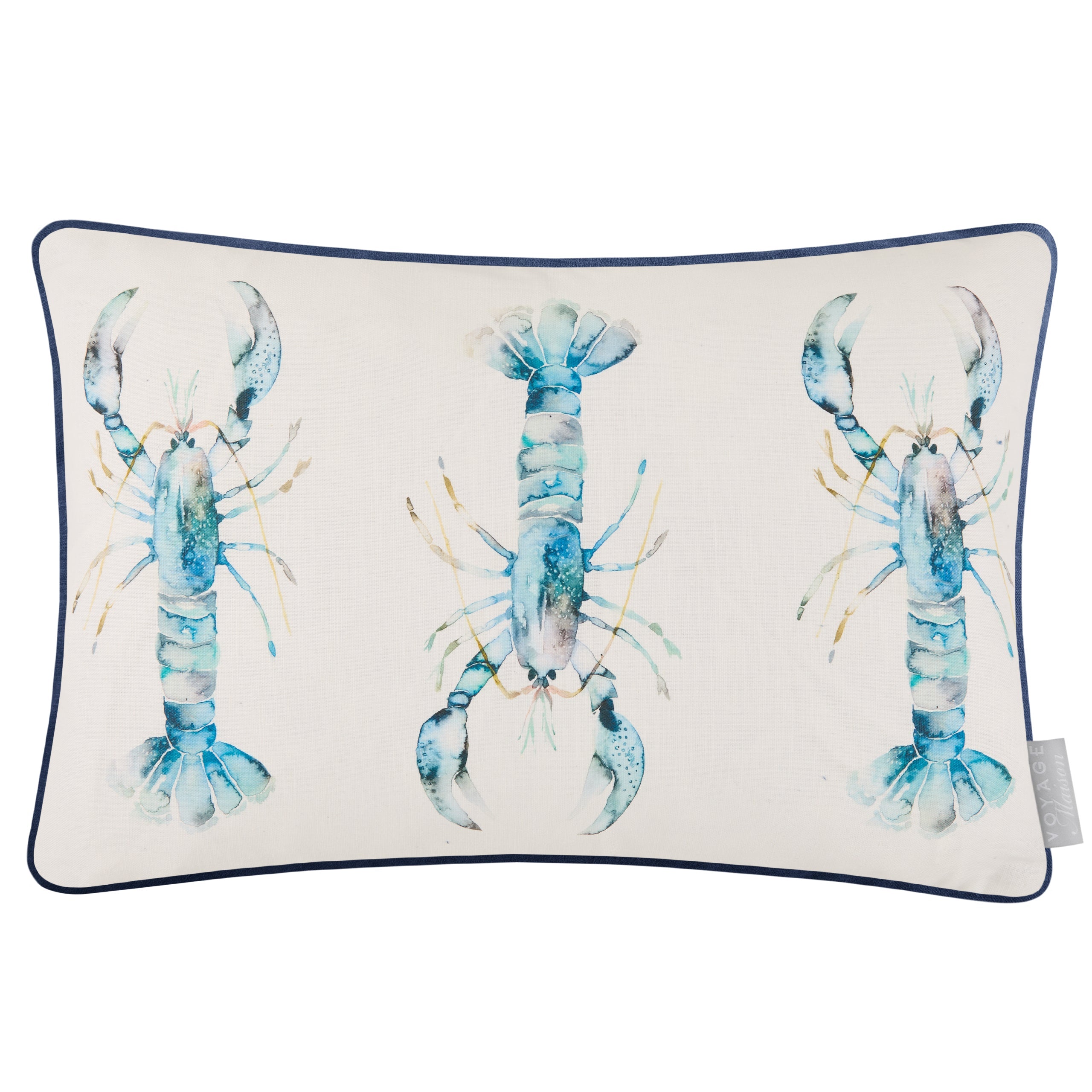 Lobster Printed Piped Cushion