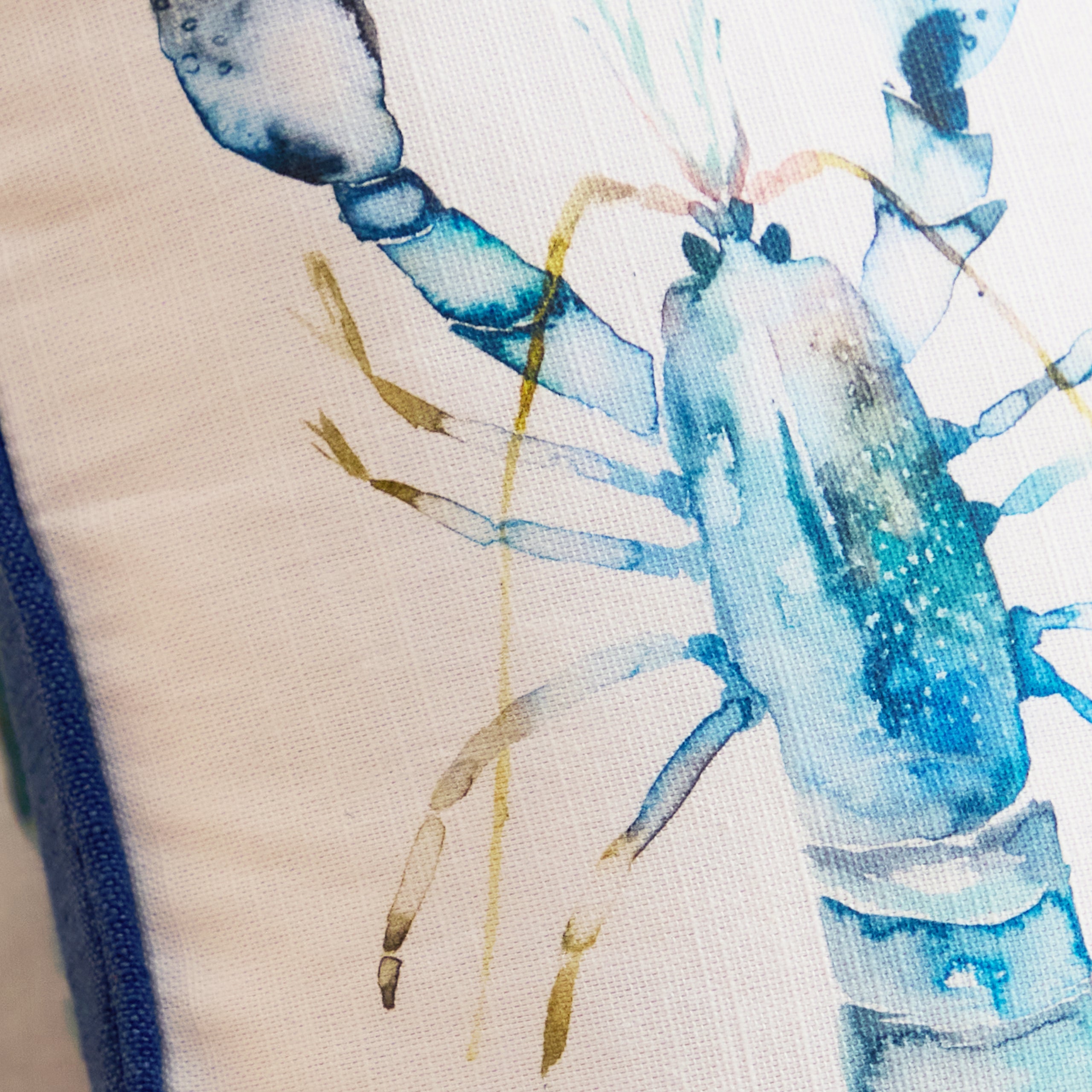 Lobster Printed Piped Cushion