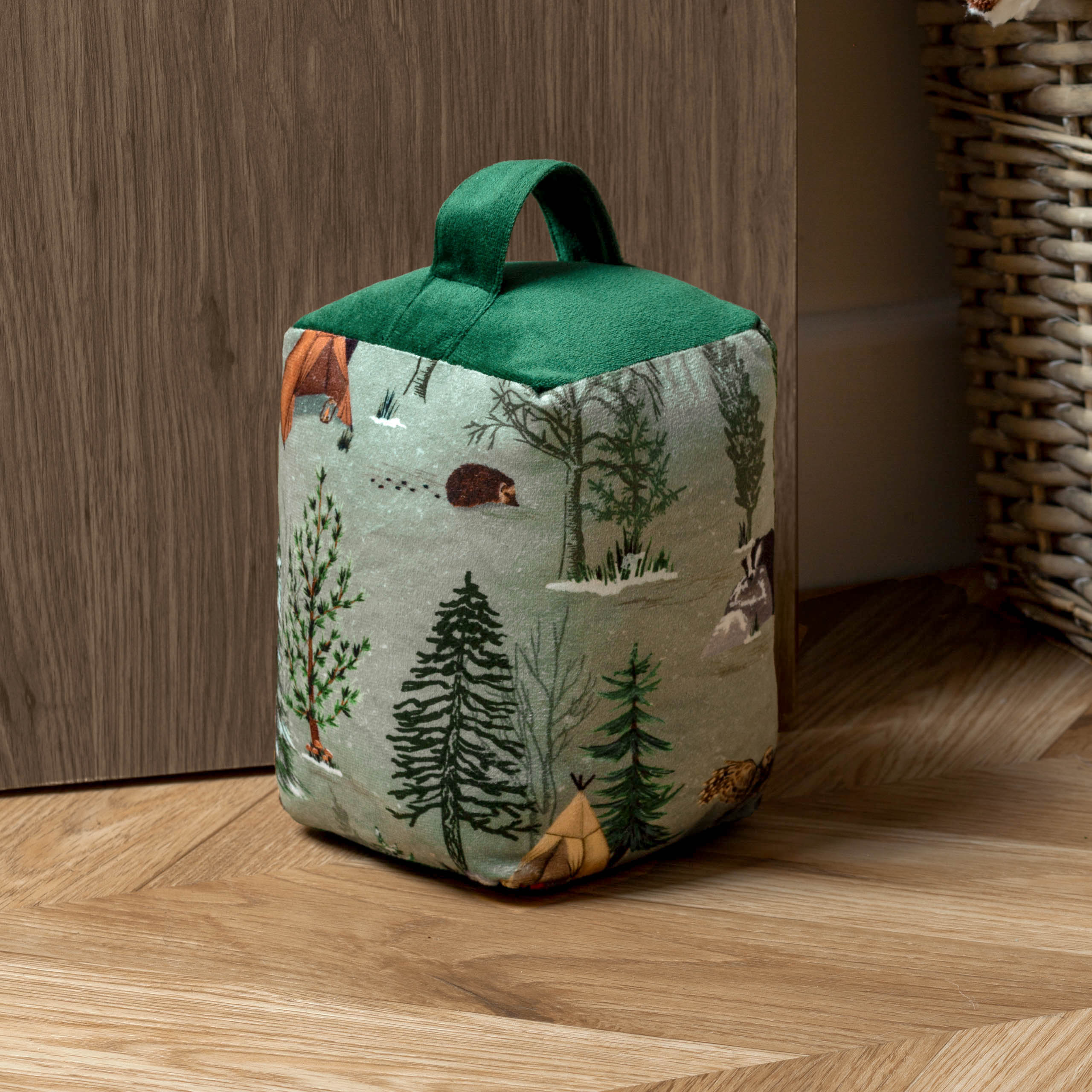 Lodge Wood Velvet Door Stop