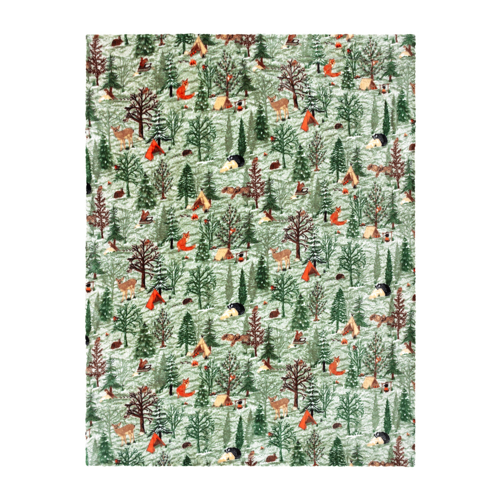 Lodge Wood Sherpa Fleece Throw