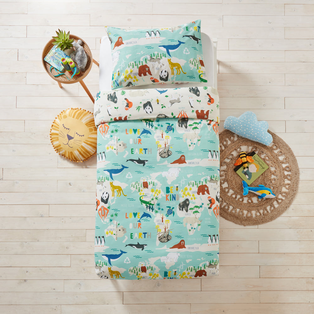 Love Our Earth Kids 100% Cotton Duvet Cover Set