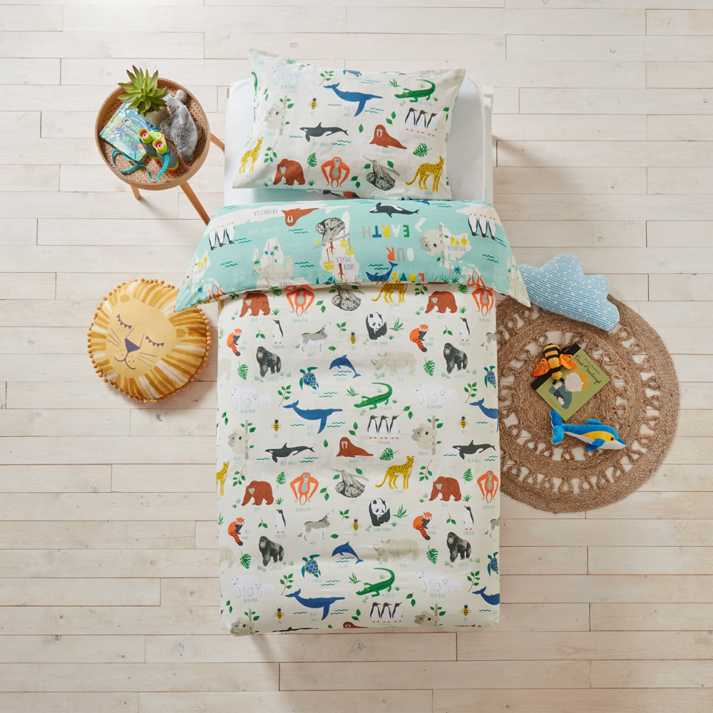 Love Our Earth Kids 100% Cotton Duvet Cover Set