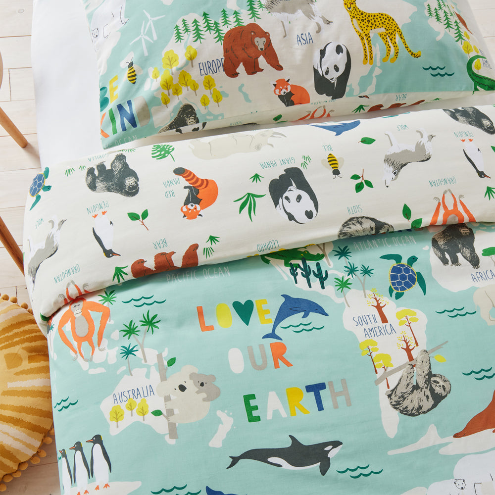 Love Our Earth Kids 100% Cotton Duvet Cover Set